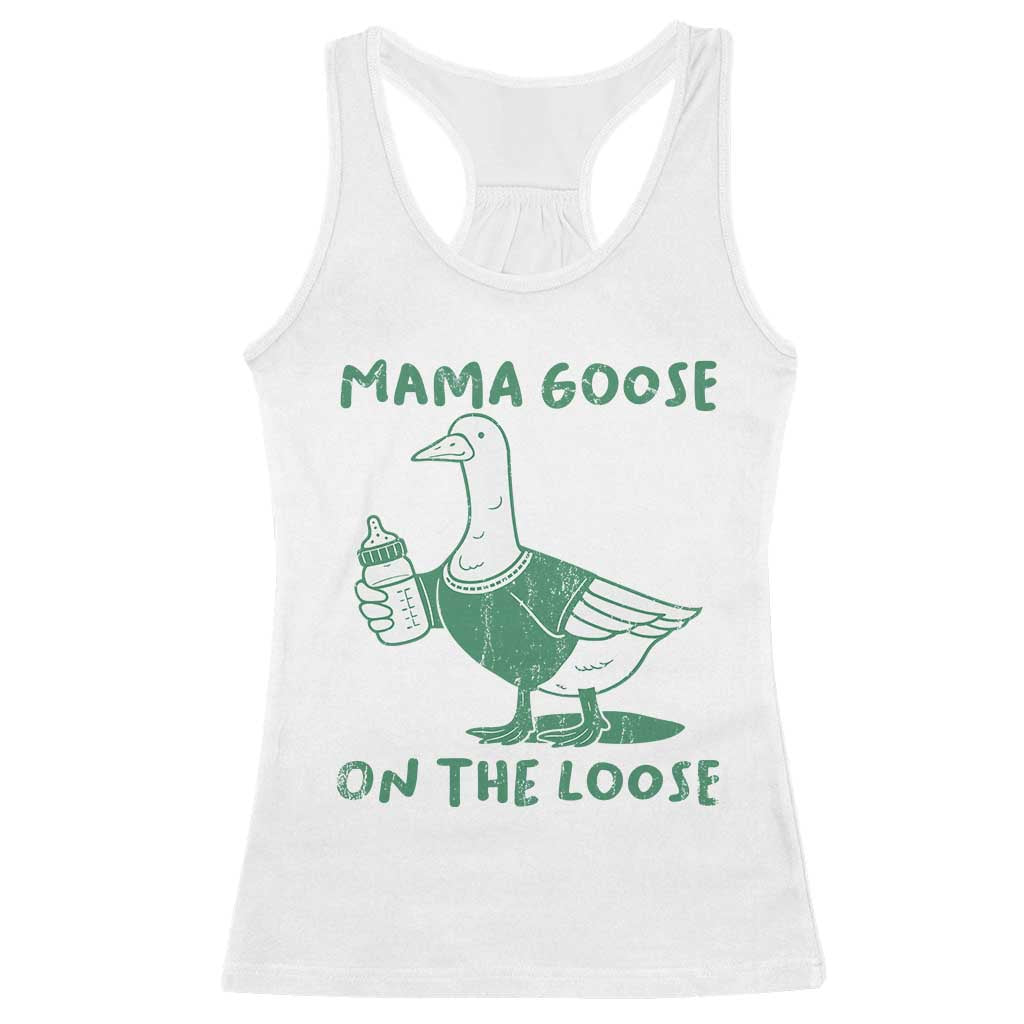 Silly Goose Mom Racerback Tank Top New Mom Pregnancy Announcement Mothers Day TS10 White Print Your Wear