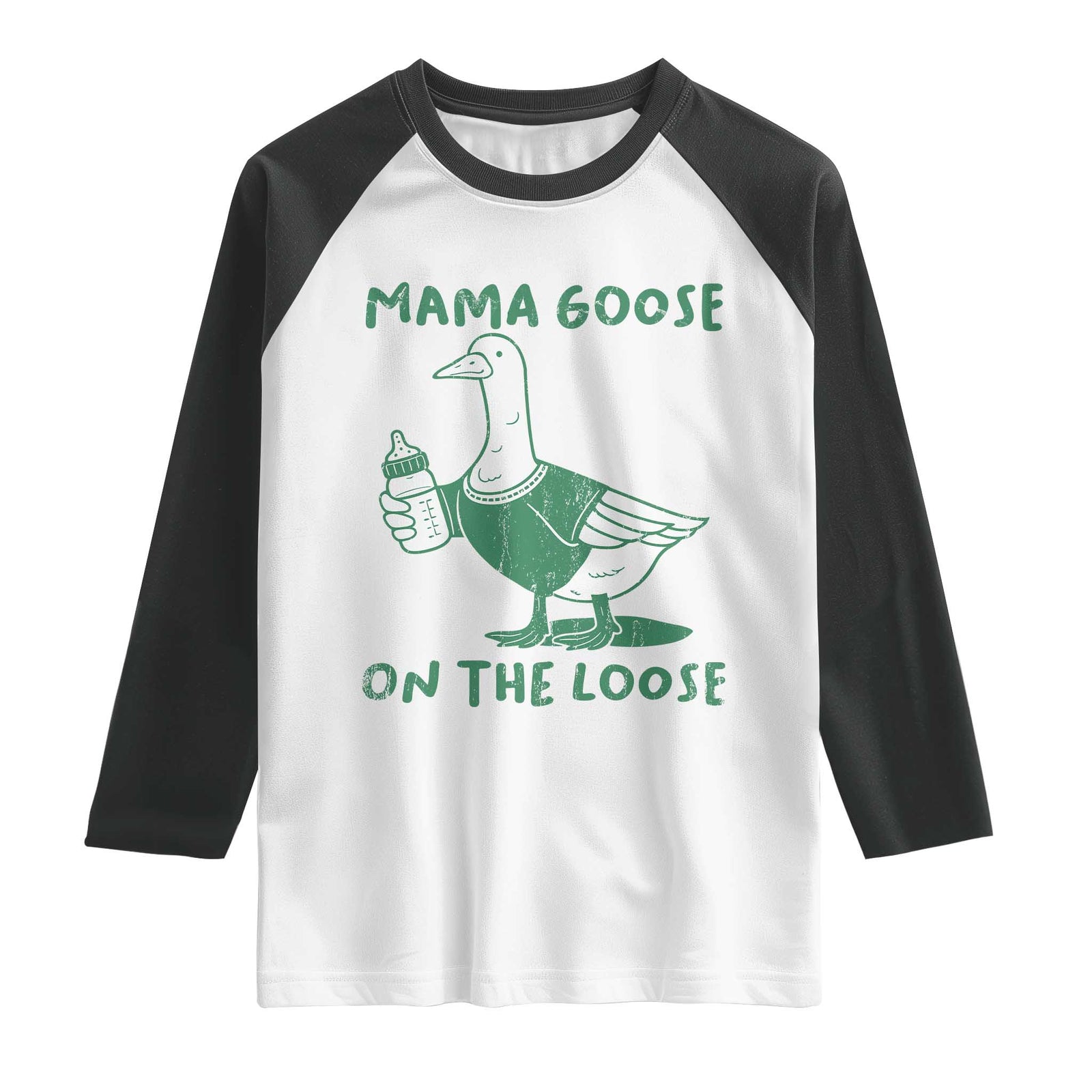 Silly Goose Mom Raglan Shirt New Mom Pregnancy Announcement Mothers Day TS10 White Black Print Your Wear