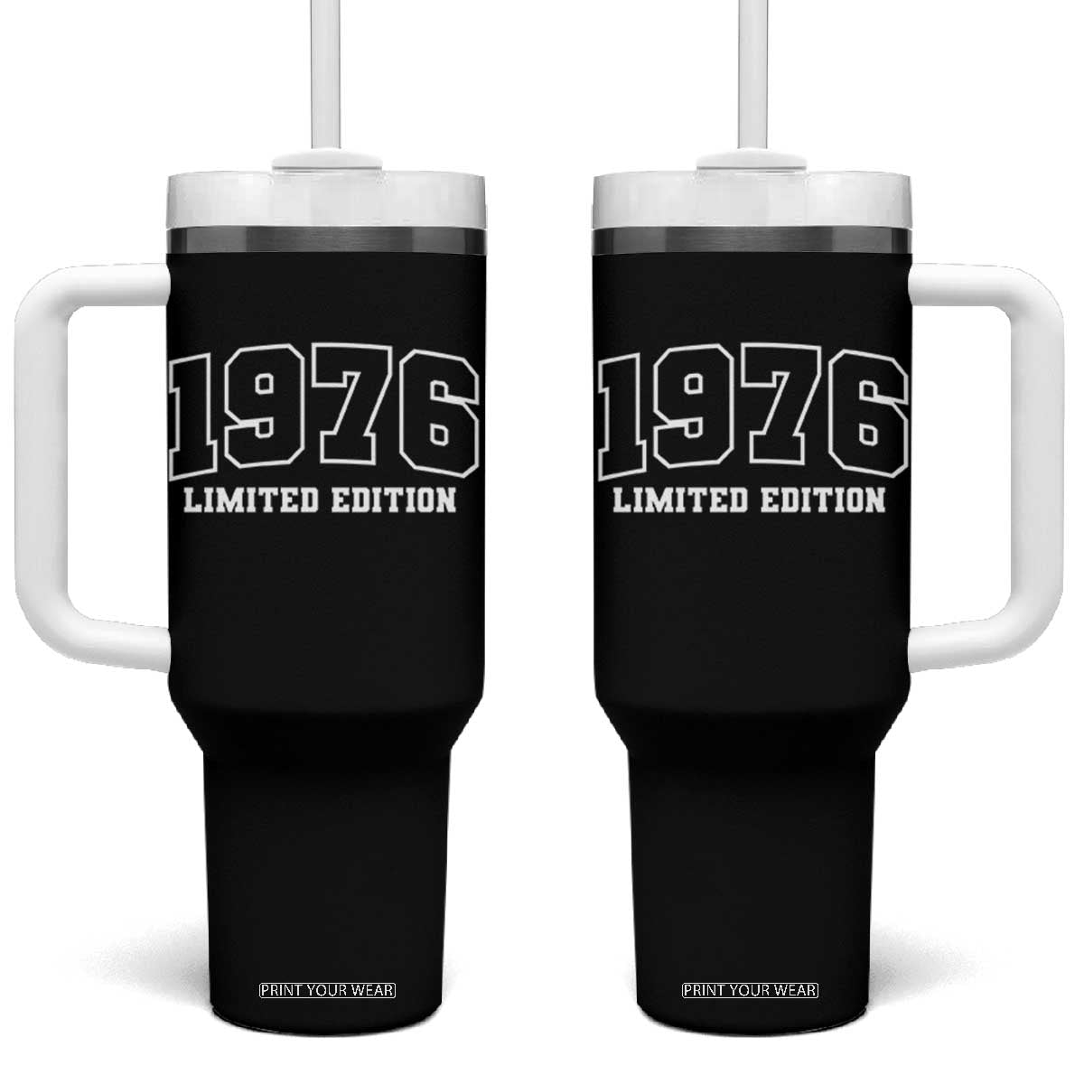 Vintage 1976 Limited Edition Tumbler With Handle 50 Year Old Gift Retro Varsity 50th Birthday TS10 One Size: 40 oz Black Print Your Wear