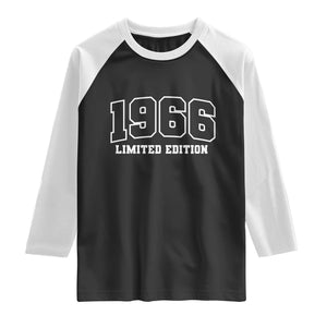 Vintage 1966 Limited Edition Raglan Shirt 60 Year Old Gift Retro Varsity 60th Birthday TS10 Black White Print Your Wear