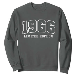 Vintage 1966 Limited Edition Sweatshirt 60 Year Old Gift Retro Varsity 60th Birthday TS10 Dark Heather Print Your Wear