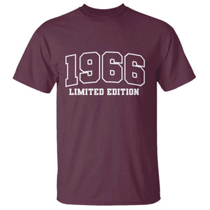 Vintage 1966 Limited Edition T Shirt 60 Year Old Gift Retro Varsity 60th Birthday TS10 Maroon Print Your Wear