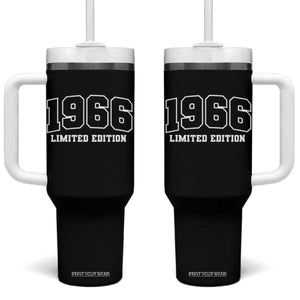 Vintage 1966 Limited Edition Tumbler With Handle 60 Year Old Gift Retro Varsity 60th Birthday TS10 One Size: 40 oz Black Print Your Wear