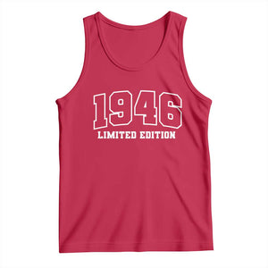 Vintage 1946 Limited Edition Tank Top 80 Year Old Gift Retro Varsity 80th Birthday TS10 Red Print Your Wear