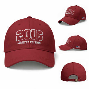 Vintage 2016 Limited Edition Baseball Cap 10 Year Old Gift Retro Varsity 10th Birthday TS10 Baseball Cap Universal Fit Cherry Red Print Your Wear