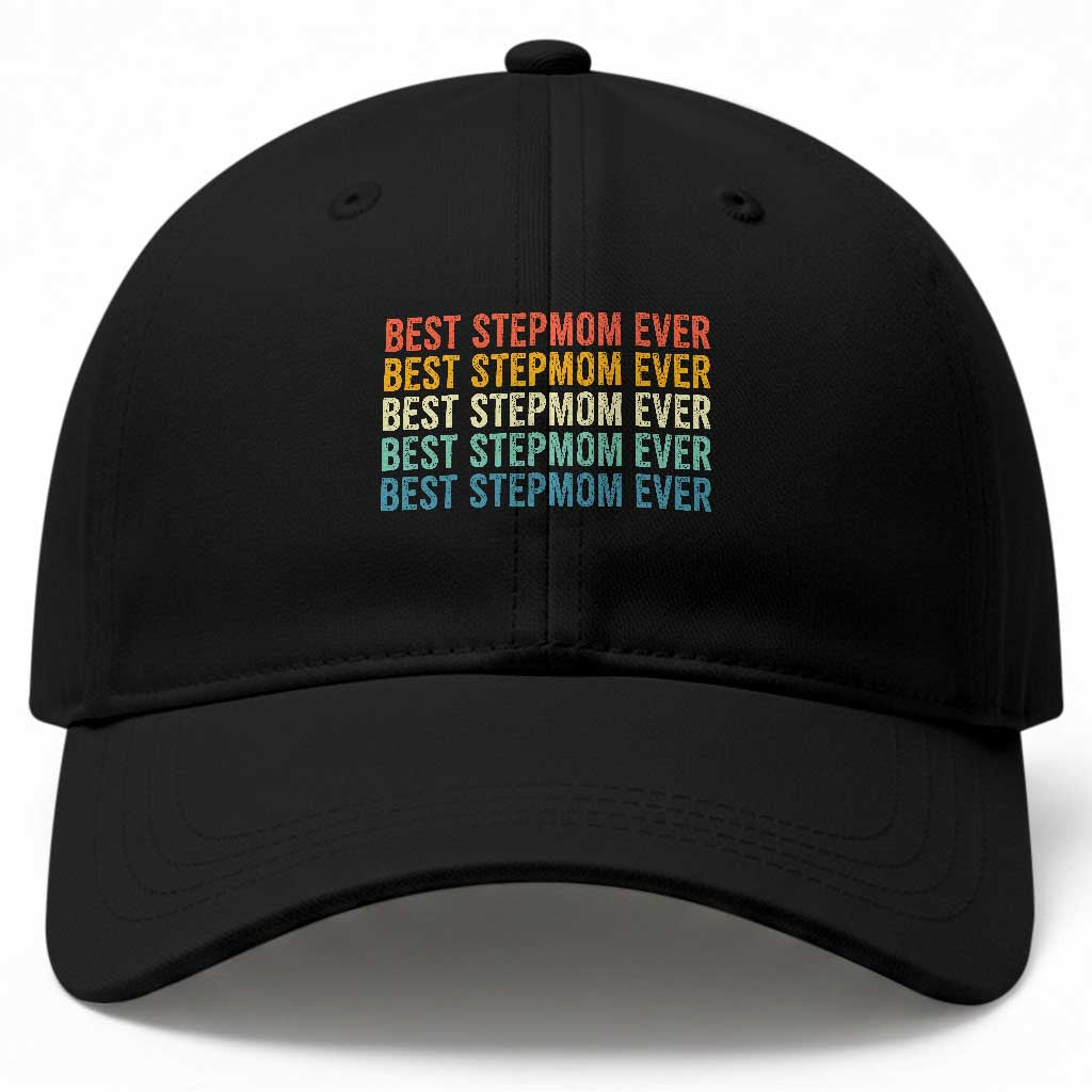 Best Stepmom Ever Baseball Cap Funny Retro StepMom Bonus Mom TS10 Print Your Wear
