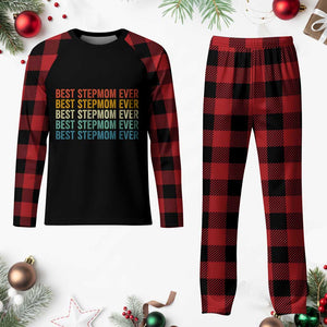 Best Stepmom Ever Plaid Pajama Set Funny Retro StepMom Bonus Mom TS10 Buffalo Plaid Print Your Wear