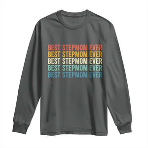Best Stepmom Ever Long Sleeve Shirt Funny Retro StepMom Bonus Mom TS10 Dark Heather Print Your Wear