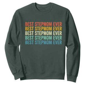 Best Stepmom Ever Sweatshirt Funny Retro StepMom Bonus Mom TS10 Dark Forest Green Print Your Wear