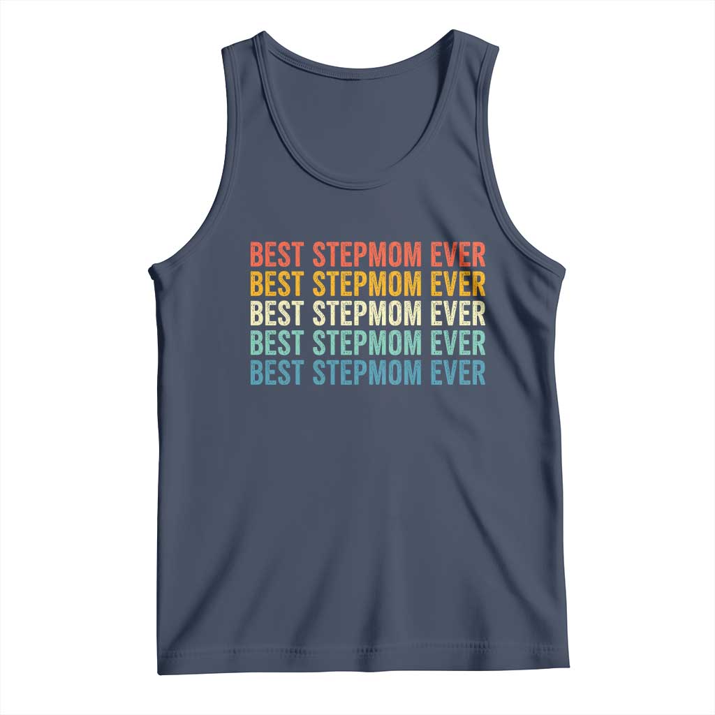 Best Stepmom Ever Tank Top Funny Retro StepMom Bonus Mom TS10 Navy Print Your Wear