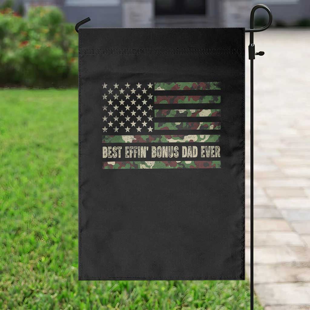 Best Effin Bonus Dad Ever Garden Flag Funny Step Dad Camo American Flag TS10 Print Your Wear