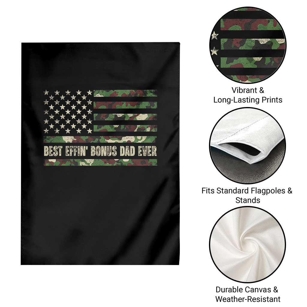 Best Effin Bonus Dad Ever Garden Flag Funny Step Dad Camo American Flag TS10 Print Your Wear