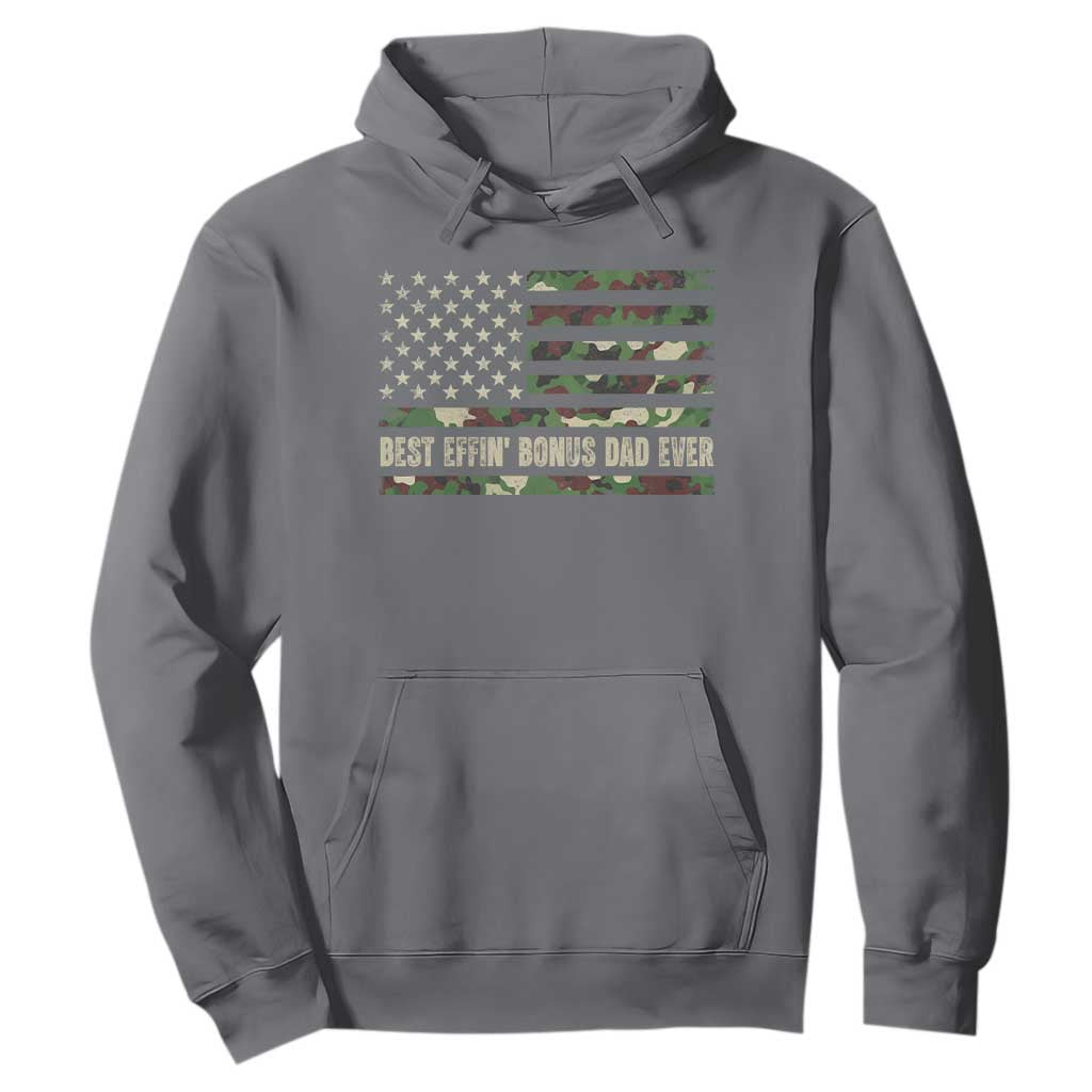 Best Effin Bonus Dad Ever Hoodie Funny Step Dad Camo American Flag TS10 Charcoal Print Your Wear