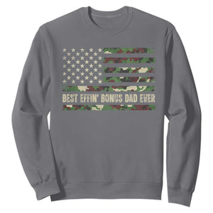 Best Effin Bonus Dad Ever Sweatshirt Funny Step Dad Camo American Flag TS10 Charcoal Print Your Wear