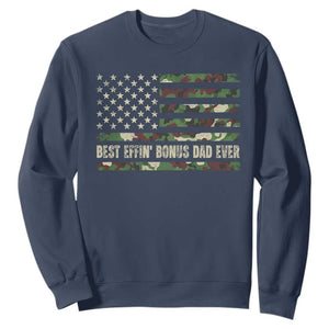 Best Effin Bonus Dad Ever Sweatshirt Funny Step Dad Camo American Flag TS10 Navy Print Your Wear