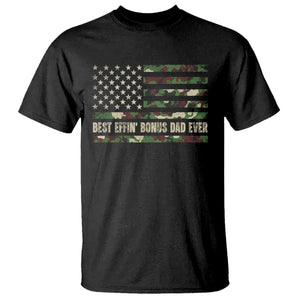 Best Effin Bonus Dad Ever T Shirt Funny Step Dad Camo American Flag TS10 Black Print Your Wear