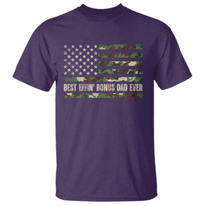 Best Effin Bonus Dad Ever T Shirt Funny Step Dad Camo American Flag TS10 Purple Print Your Wear