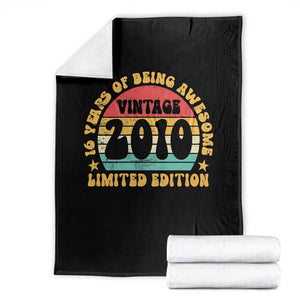 16th Birthday Throw Blanket Vintage 16yr 2010 Limited Edition 16 Year Old Gift TS10 Black Print Your Wear