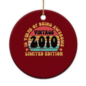 16th Birthday Ceramic Ornament Vintage 16yr 2010 Limited Edition 16 Year Old Gift TS10 1pc Red Print Your Wear