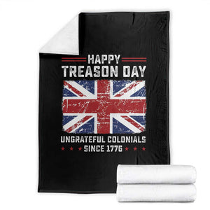 Happy Treason Day Ungrateful Colonials Throw Blanket Funny 4th of July British Flag TS10 Black Print Your Wear