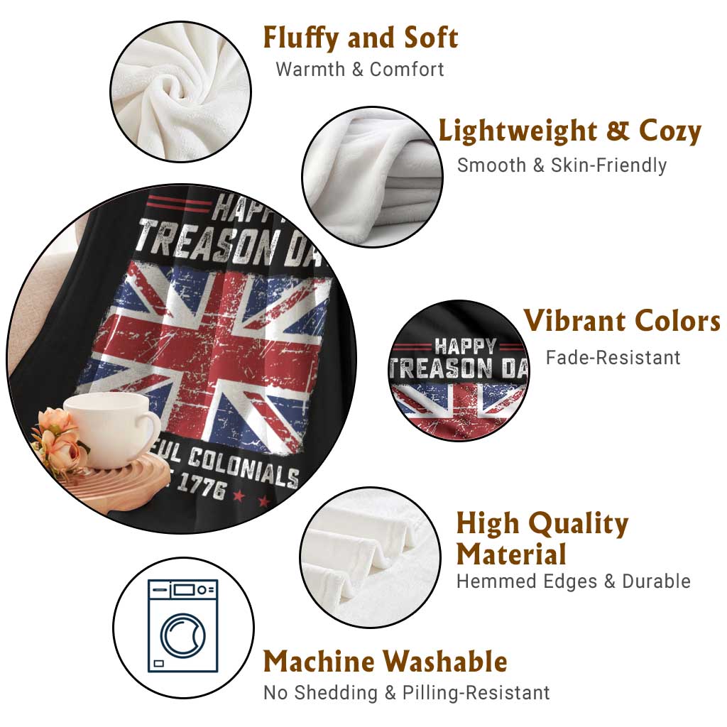 Happy Treason Day Ungrateful Colonials Throw Blanket Funny 4th of July British Flag TS10 Print Your Wear
