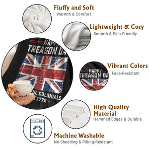 Happy Treason Day Ungrateful Colonials Throw Blanket Funny 4th of July British Flag TS10 Print Your Wear