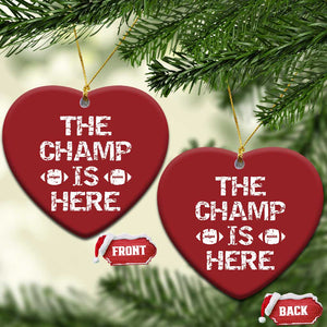 Funny Fantasy Football Champion Christmas Ornament Champ Draft Party Commish FFL TS10 Heart Red Print Your Wear
