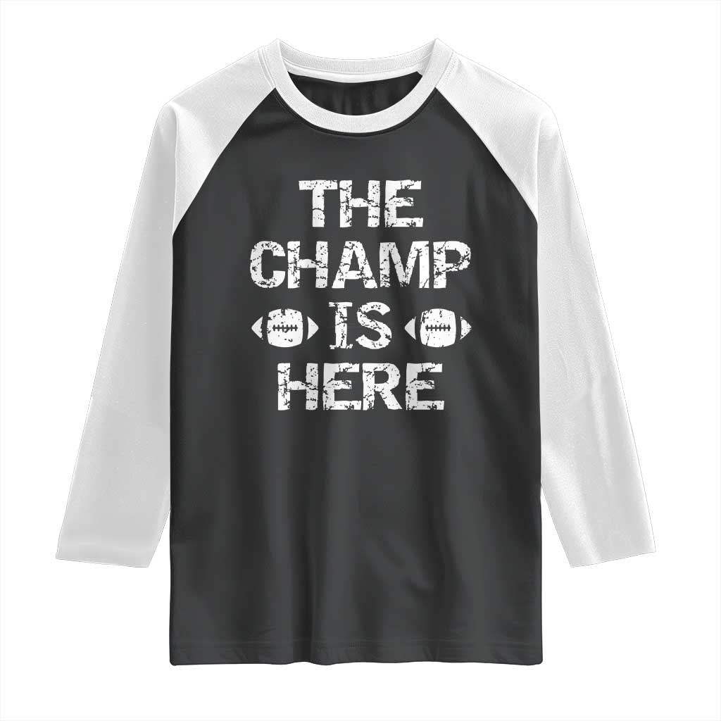 Funny Fantasy Football Champion Raglan Shirt Champ Draft Party Commish FFL TS10 Black White Print Your Wear