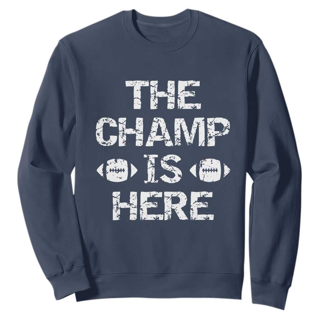 Funny Fantasy Football Champion Sweatshirt Champ Draft Party Commish FFL TS10 Navy Print Your Wear