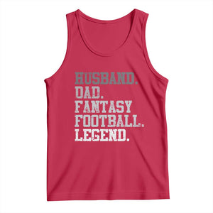 Husband Dad Fantasy Football Legend Tank Top Retro Fathers Day TS10 Red Print Your Wear