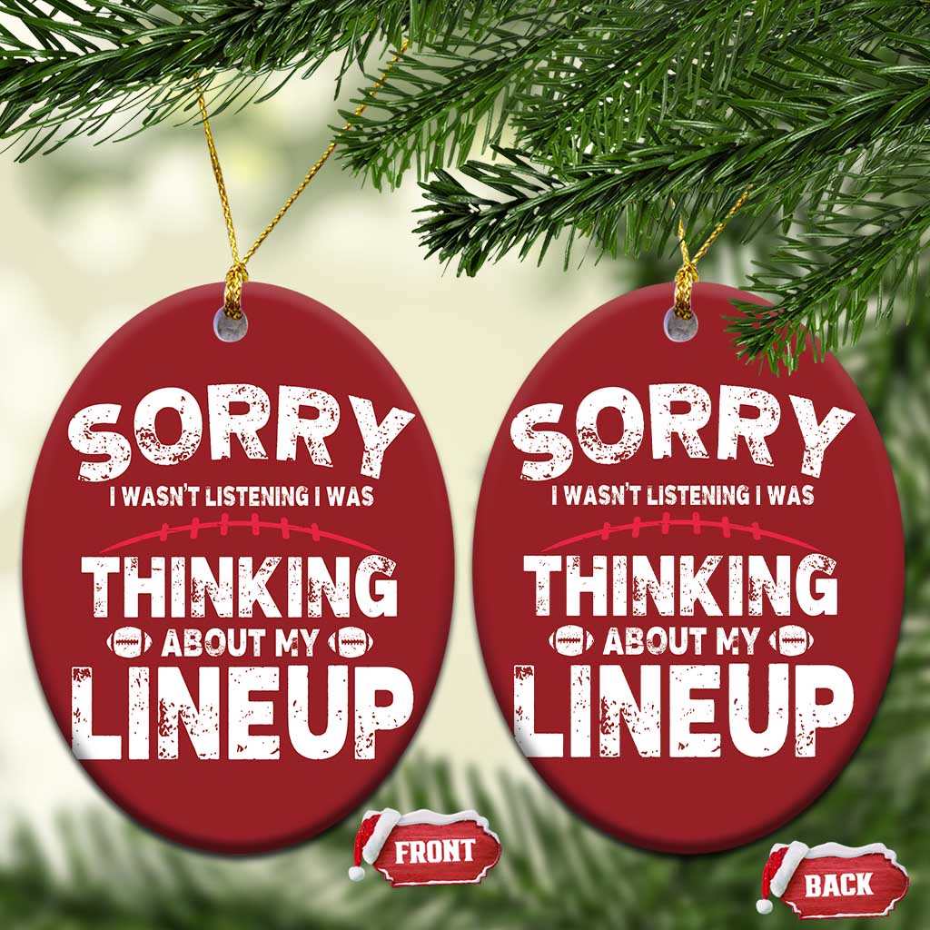 Funny Fantasy Football Player Christmas Ornament Commissioner Draft Party TS10 Oval Red Print Your Wear
