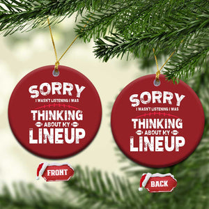 Funny Fantasy Football Player Christmas Ornament Commissioner Draft Party TS10 Circle Red Print Your Wear