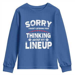 Funny Fantasy Football Player Youth Sweatshirt Commissioner Draft Party TS10 Royal Blue Print Your Wear