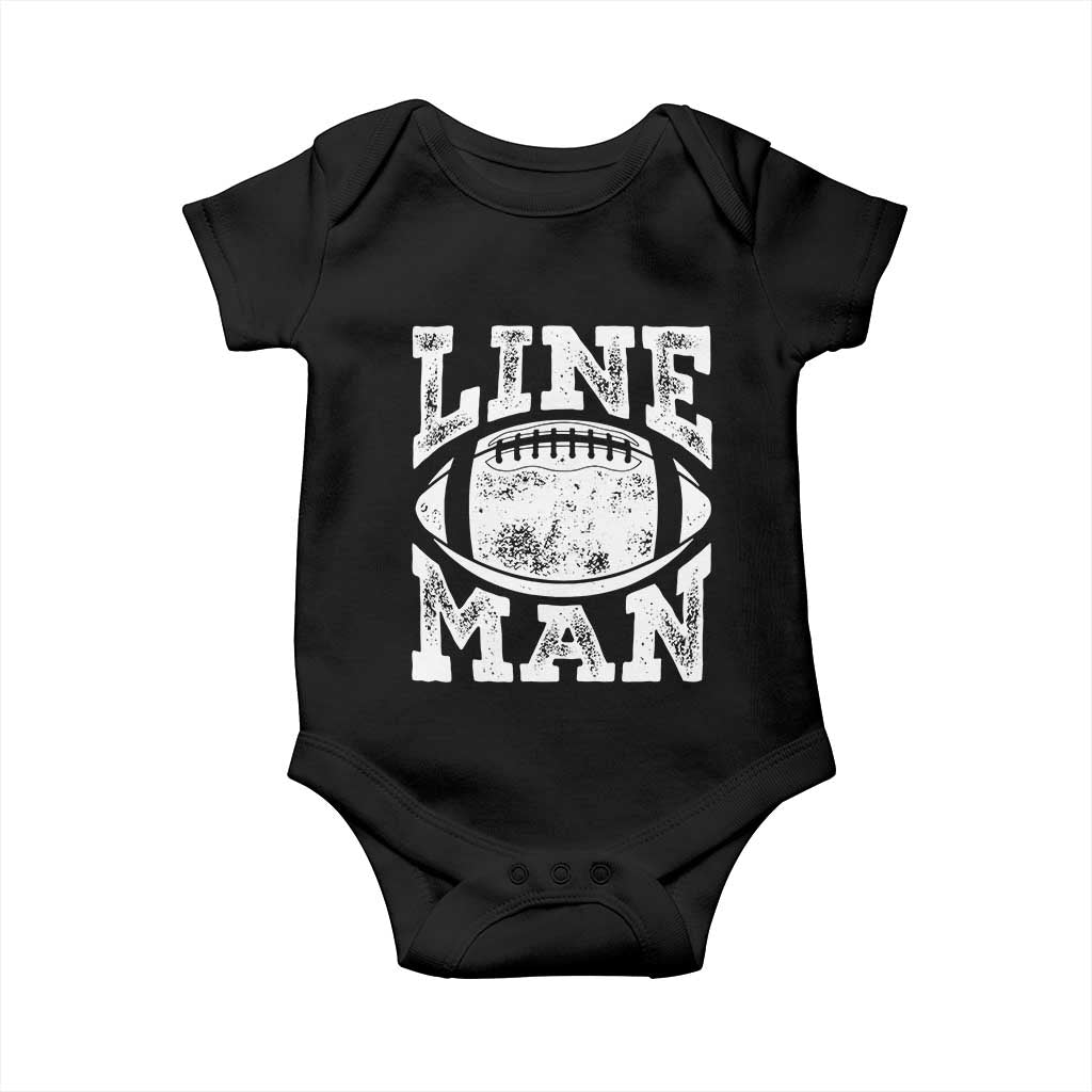 Football Linemen Baby Onesie Vintage Offensive Lineman TS10 Black Print Your Wear
