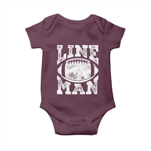 Football Linemen Baby Onesie Vintage Offensive Lineman TS10 Maroon Print Your Wear