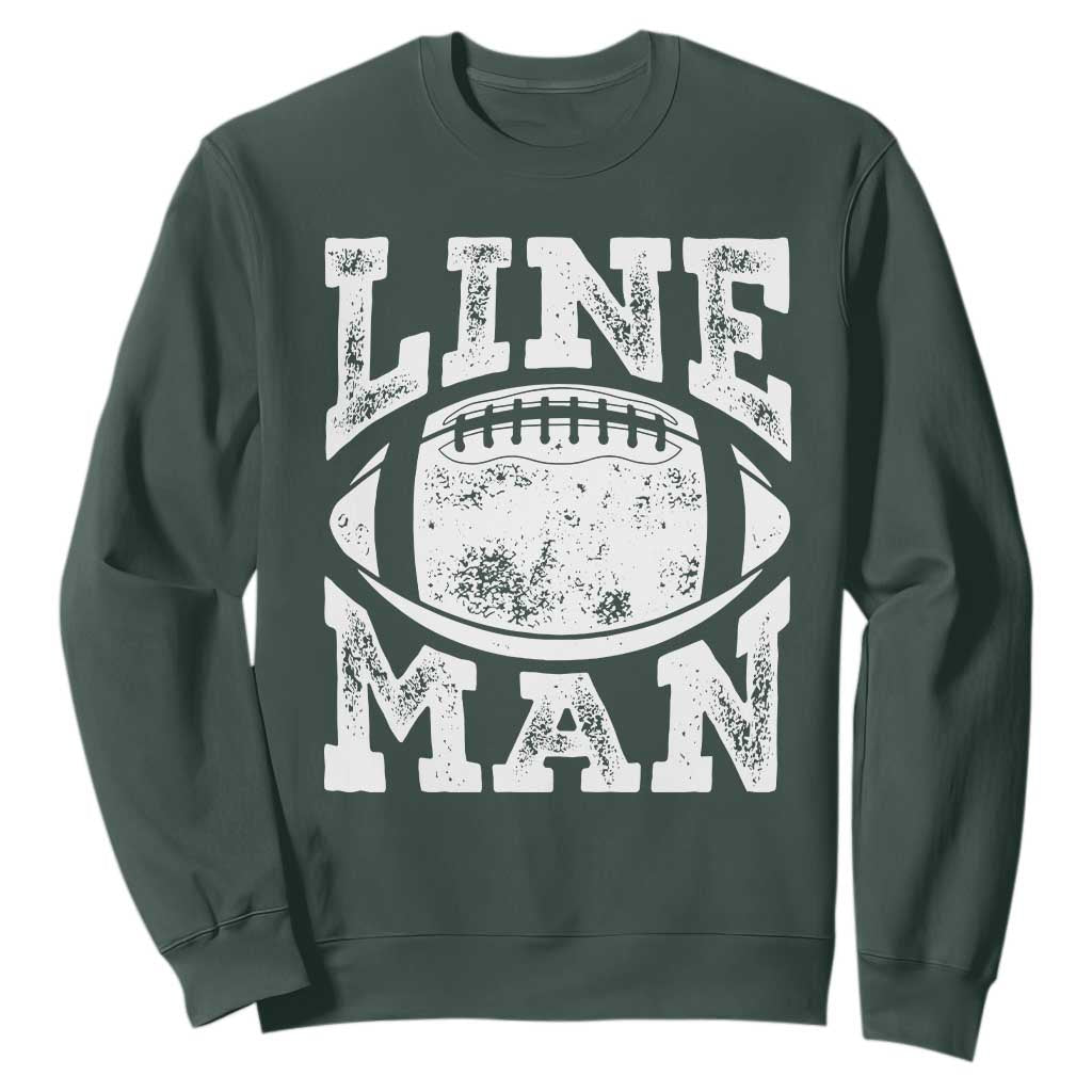 Football Linemen Sweatshirt Vintage Offensive Lineman TS10 Dark Forest Green Print Your Wear
