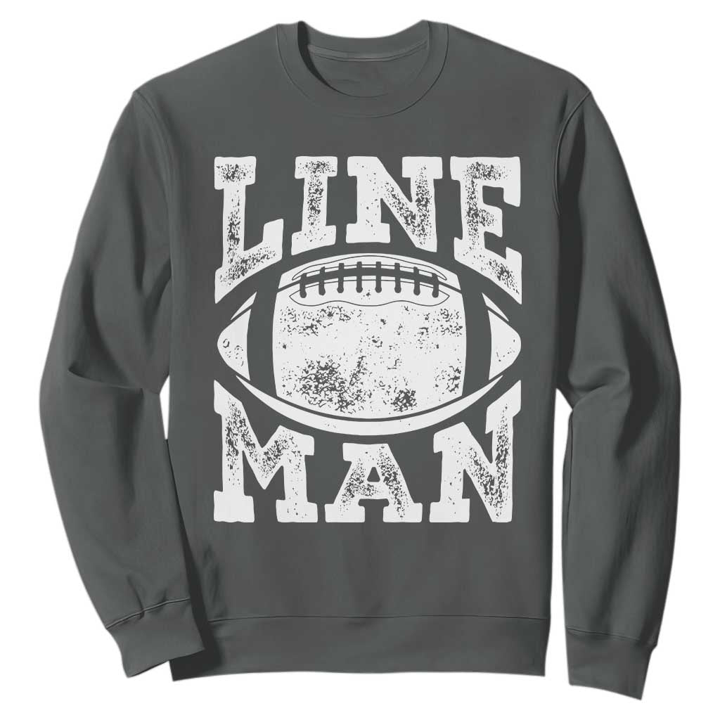 Football Linemen Sweatshirt Vintage Offensive Lineman TS10 Dark Heather Print Your Wear
