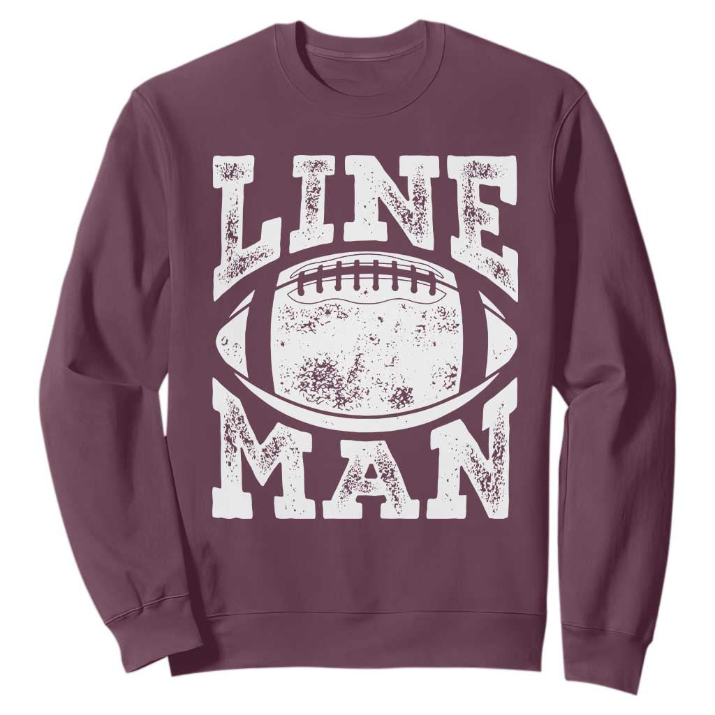 Football Linemen Sweatshirt Vintage Offensive Lineman TS10 Maroon Print Your Wear