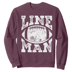 Football Linemen Sweatshirt Vintage Offensive Lineman TS10 Maroon Print Your Wear