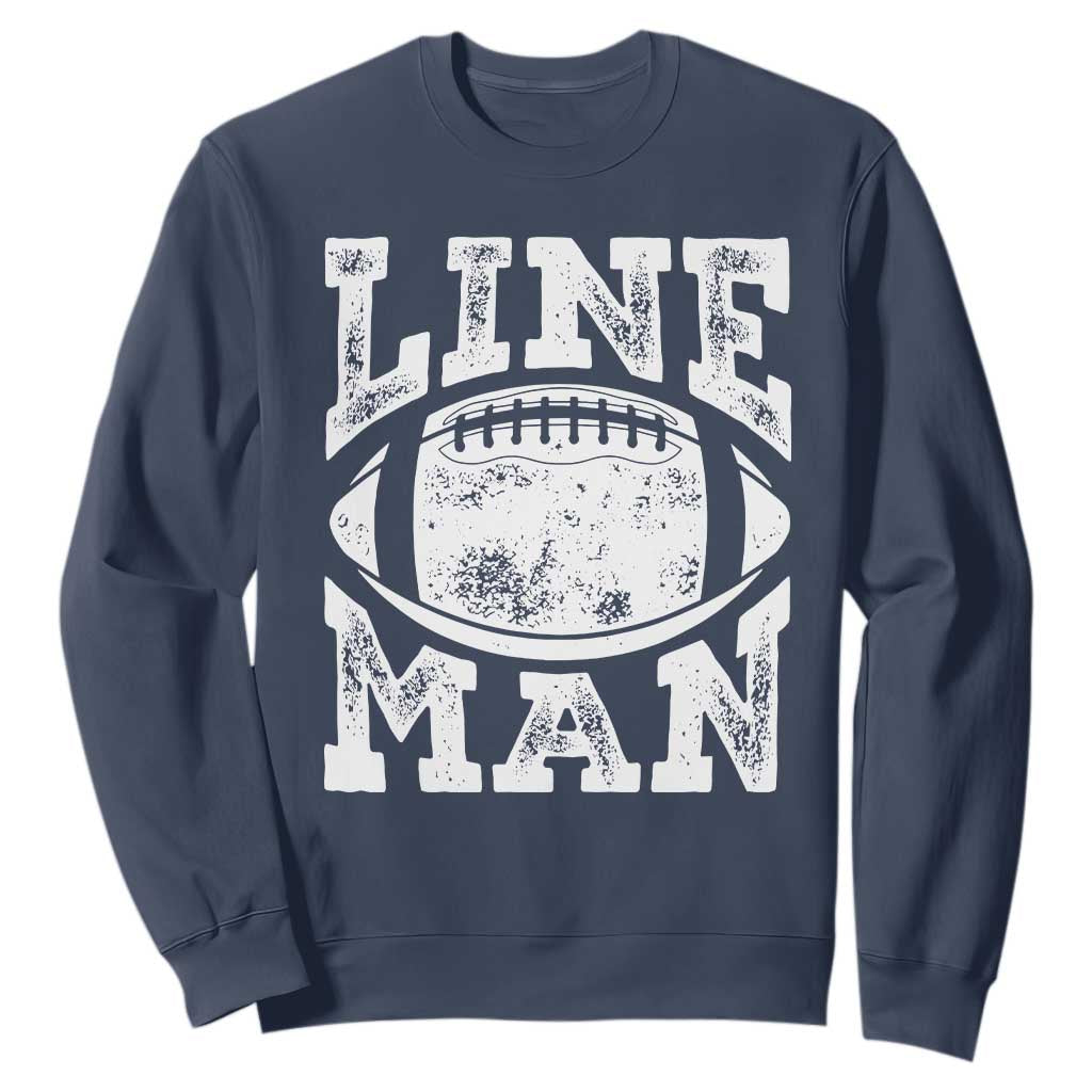 Football Linemen Sweatshirt Vintage Offensive Lineman TS10 Navy Print Your Wear