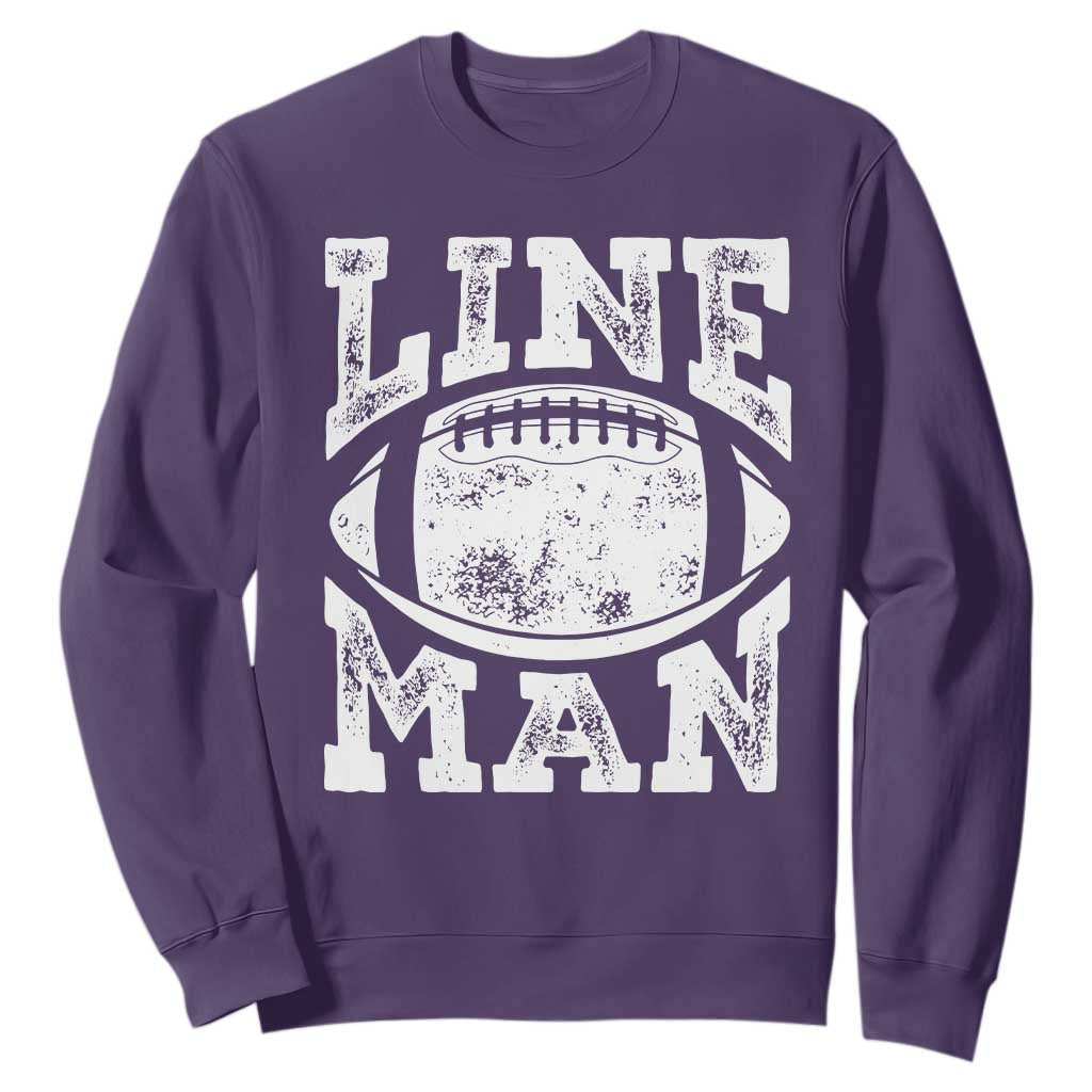 Football Linemen Sweatshirt Vintage Offensive Lineman TS10 Purple Print Your Wear