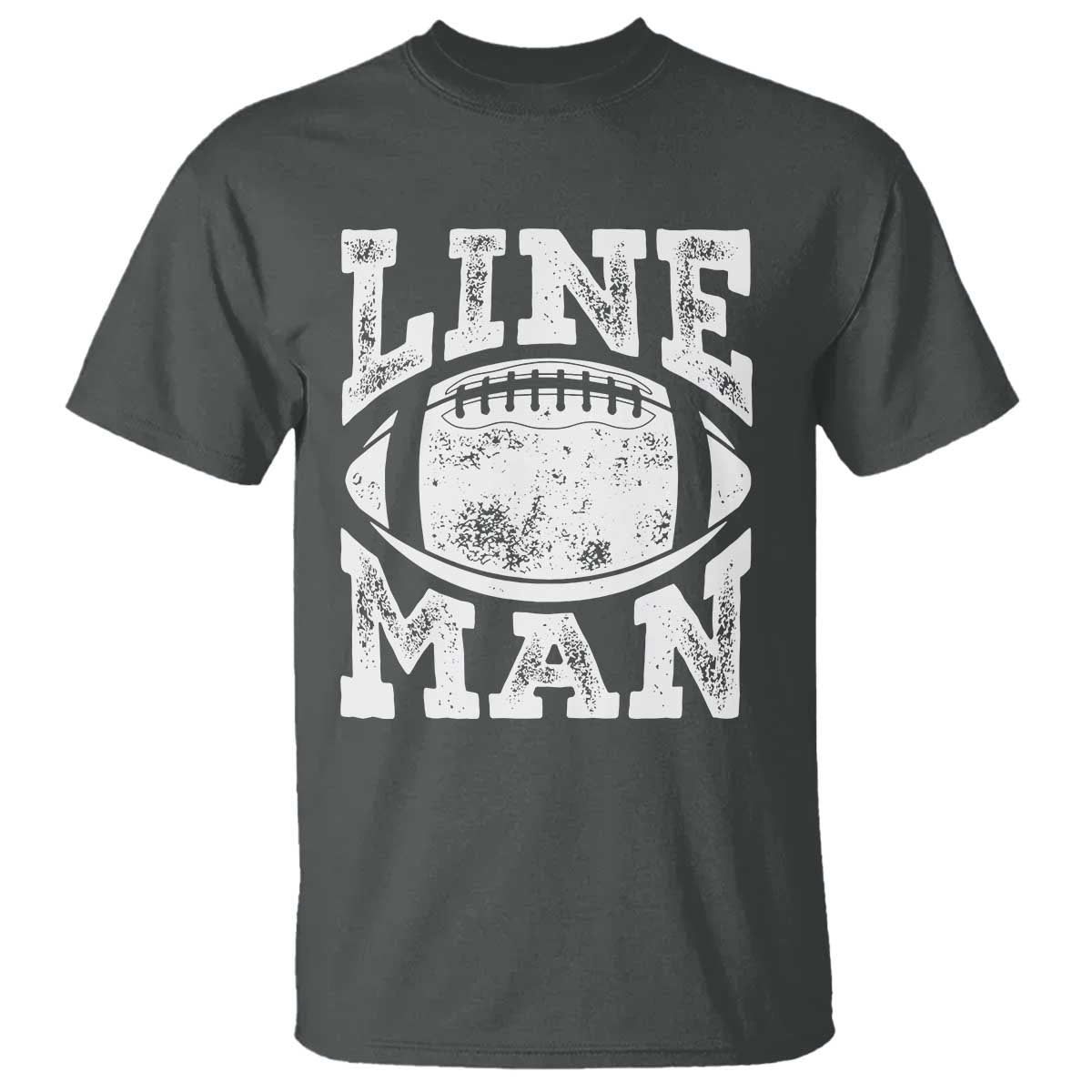 Football Linemen T Shirt Vintage Offensive Lineman TS10 Dark Heather Print Your Wear