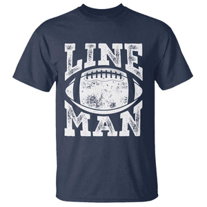 Football Linemen T Shirt Vintage Offensive Lineman TS10 Navy Print Your Wear