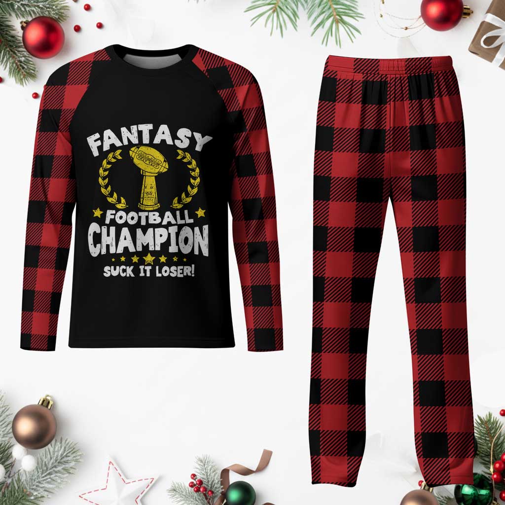 Fantasy Football Legend Plaid Pajama Set Suck It Loser Funny Champ Champion Draft TS10 Buffalo Plaid Print Your Wear