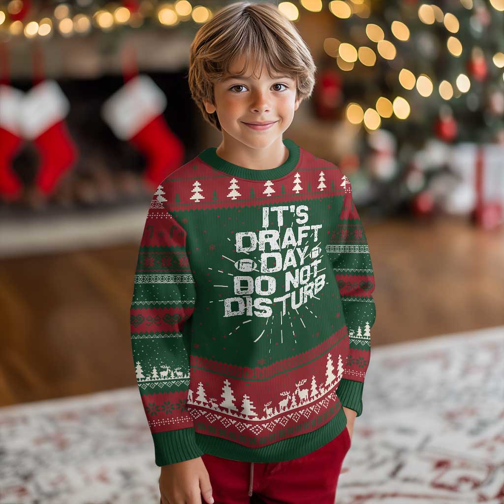 Funny Fantasy Football Knit Sweatshirt It's Draft Day Do Not Disturb TS10 Christmas Print Your Wear