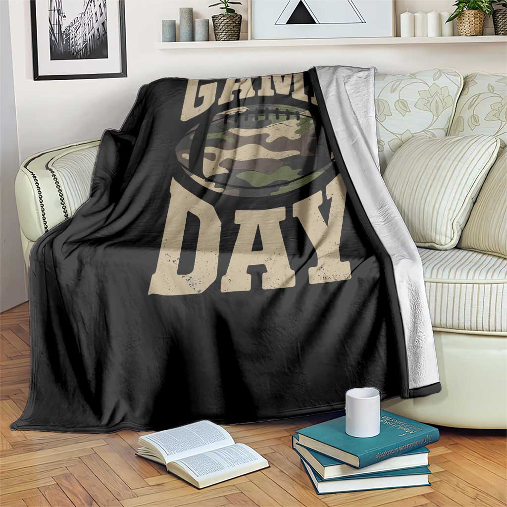 Game Day Football Throw Blanket Funny Sunday Retro Camo Camouflage TS10 Print Your Wear