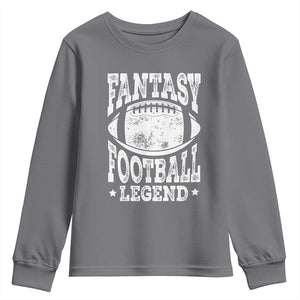 Fantasy Football Legend Youth Sweatshirt Funny Gameday Dad TS10 Charcoal Print Your Wear