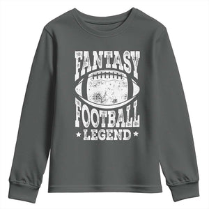 Fantasy Football Legend Youth Sweatshirt Funny Gameday Dad TS10 Dark Heather Print Your Wear