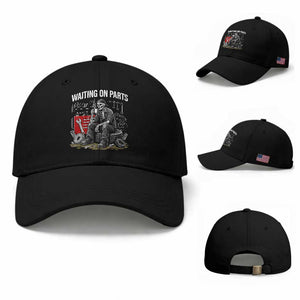 Funny Waiting On Parts Mechanic Skeleton Auto Repair Life Baseball Cap TS10 Baseball Cap Universal Fit Black Print Your Wear