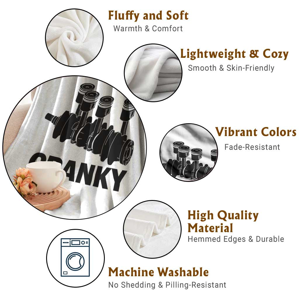 Cranky Car Engine Crankshaft Cars Lover Throw Blanket Mechanics Father Day TS10 Print Your Wear